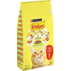 Friskies cat dry - maso, kuře a přidaná zelenina 10 kg