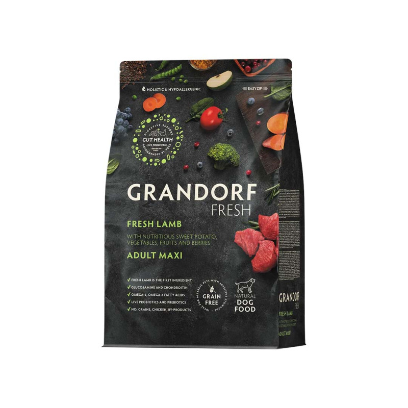 Grandorf FRESH granule pro psy Adult Maxi - Jehně  3kg