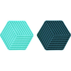 Lízací podložka Leki hexagon 22,4x19,5 Flamingo