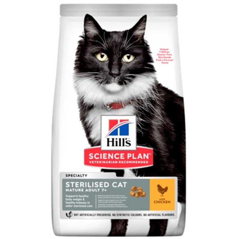 Hill's Science Plan Feline  Mature Ad. 7+ Sterilised Chicken 3 kg