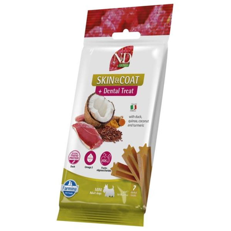 N&D QUINOA Dog Dental Snack Skin & Coat Duck Adult Mini 60 g