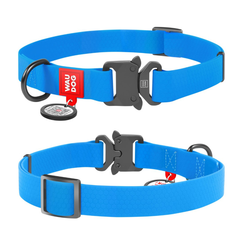 WAUDOG obojek voděodolný Collartex Fastex modrý (25-35cm/1,5cm)