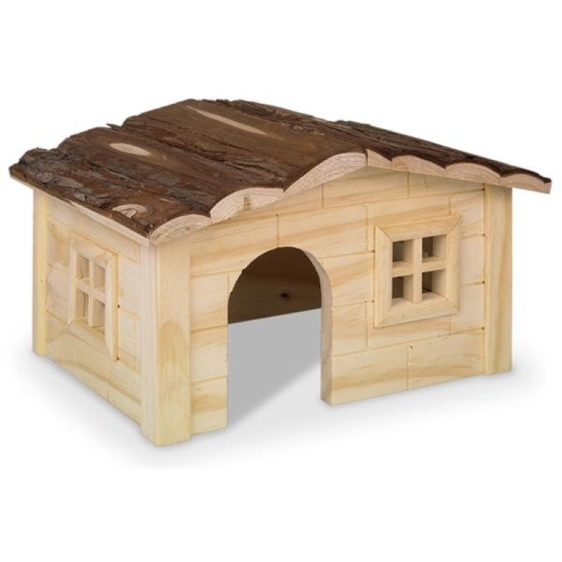 Domek dřevo/kůra sedlová střecha Dinki 28,5x19,5x16,5cm Nobby