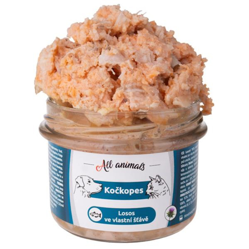 ALL ANIMALS Kočkopes sklo Losos ve vl. šťávě 200g