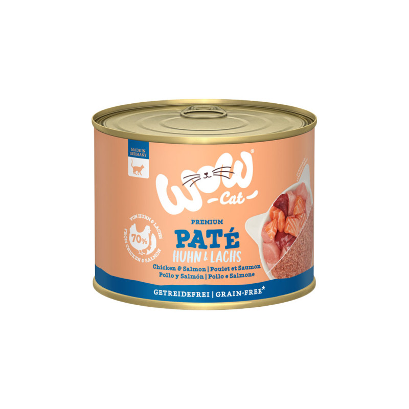 WOW Cat konzerva Paté Kuře s lososem Adult 200g