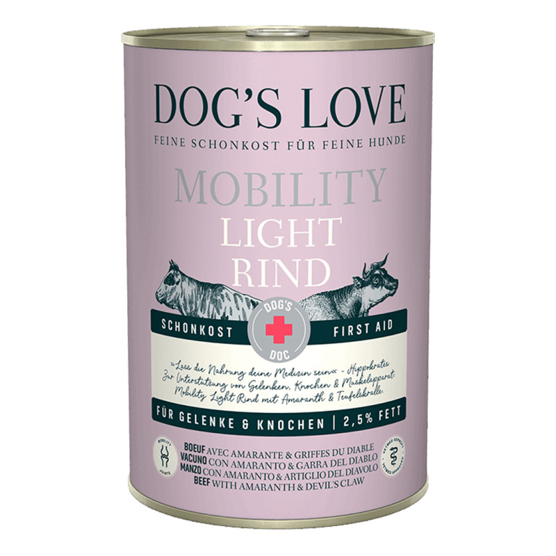 Dog's Love konzerva DOC Light Mobility hovězí 400g