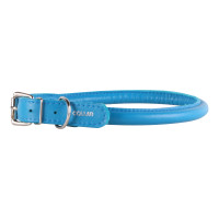 Collar Obojek kožený Glamour Round - modrý (45-53cm/13mm)
