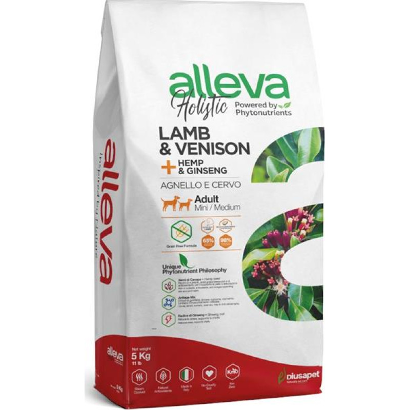 ALLEVA HOLISTIC Dog Dry Adult Lamb&Venison Mini/Medium 5kg