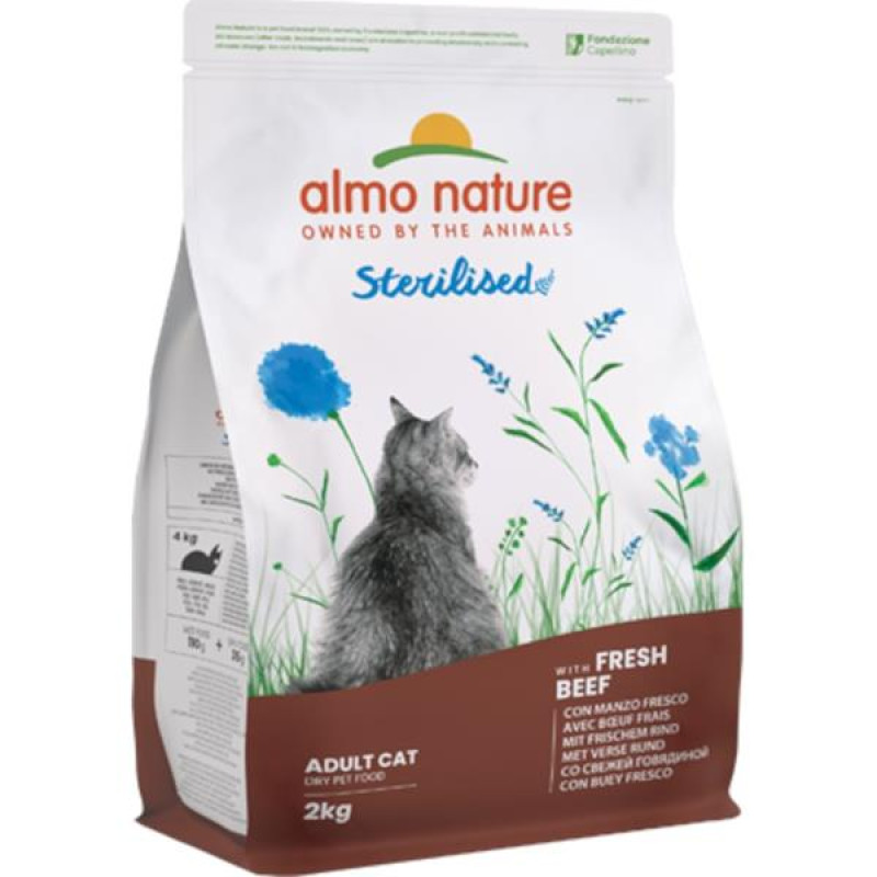 Almo Nature Holistic cat Sterilised hovězí 2kg