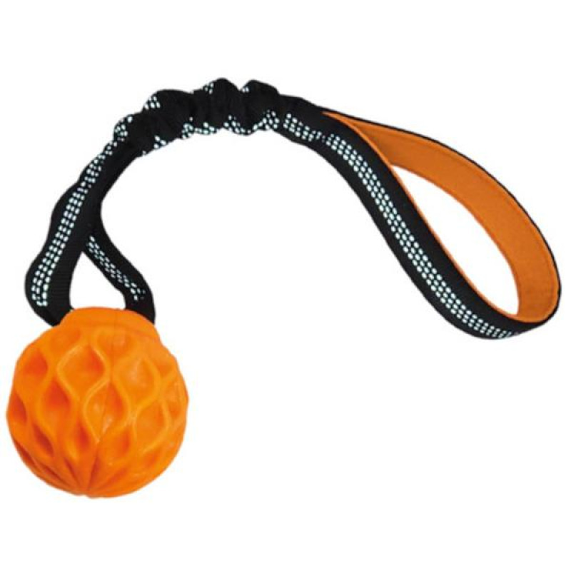 Hračka plovoucí TPR míček s provazem 37cm oranžový Nobby