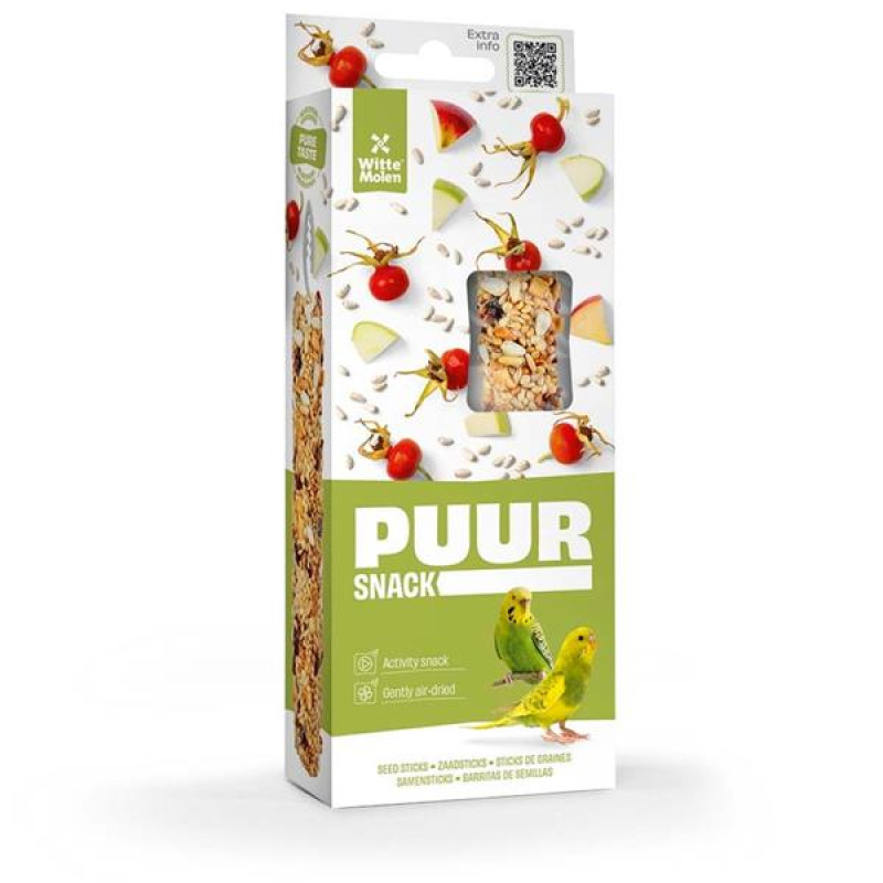 PUUR tyčinky pták andulka šípek&jablko 2ks, 60g