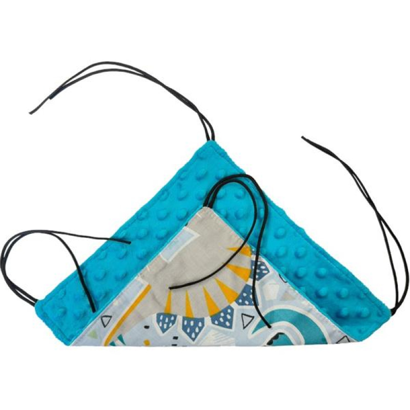 Pelech dr.savec závěsný S, dinosauři, tyrkysová minky 23x23cm