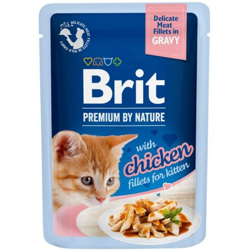 Brit Premium by Nature Cat Delicate Fillets in Gravy with Chicken for Kitten 85 g