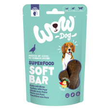 WOW Dog pamlsky Superfood měkké proužky Krocan s hruškou 150g