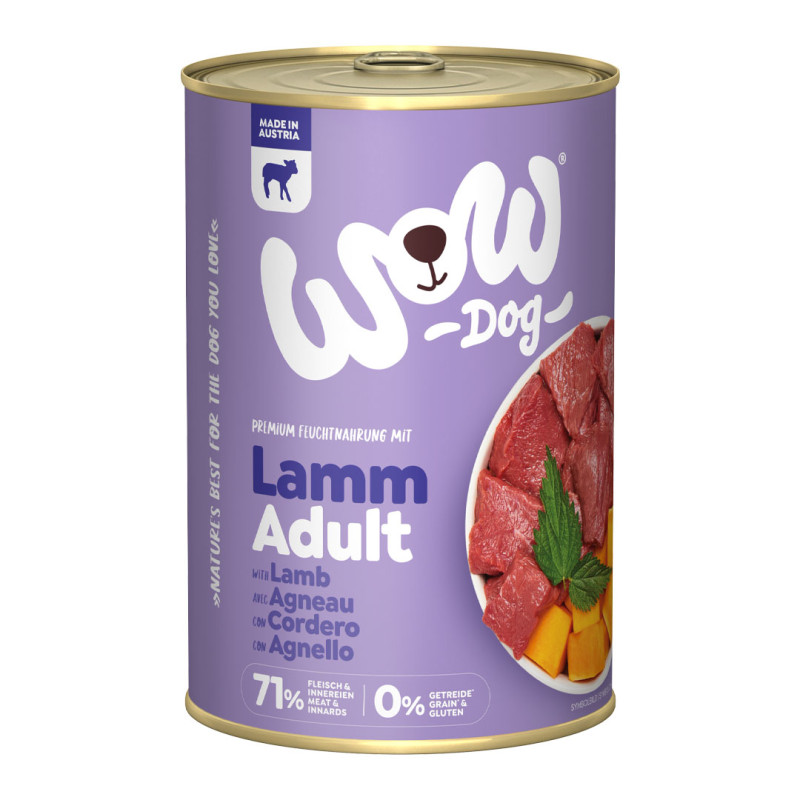 WOW Dog konzerva Jehněčí s dýní Adult 400g