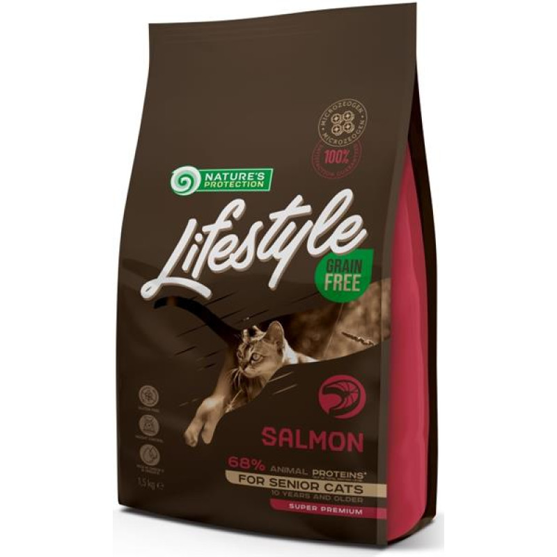 Nature's Protection Cat Dry LifeStyle GF Senior Salmon 1,5 kg