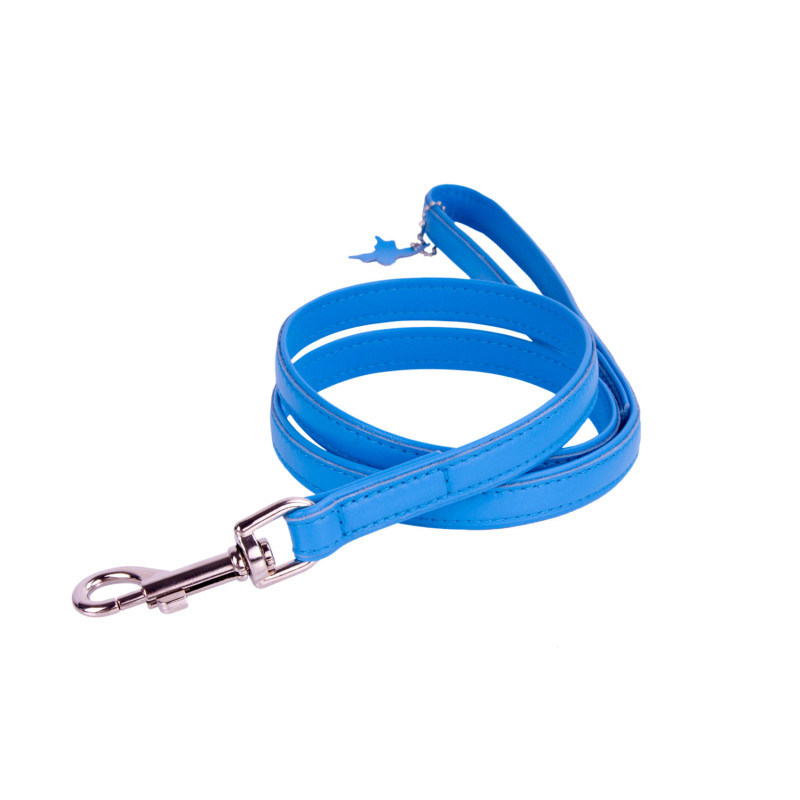 Collar Vodítko kožené Glamour Classic - modré (122cm/12mm)