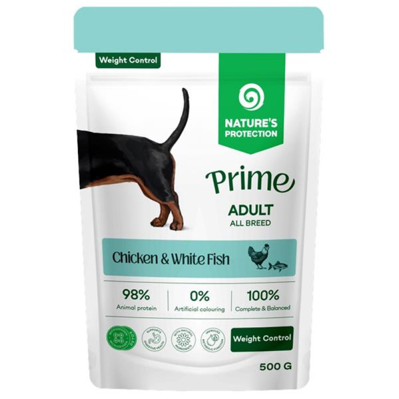 Nature's Protection Prime Dog kaps. Weight Control Chicken/White Fish 500 g
