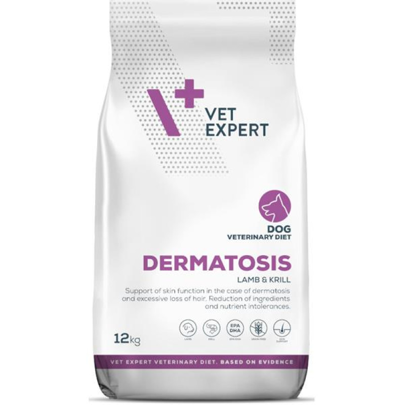 VetExpert VD 4T Dermatosis Dog Lamb & Krill 12kg