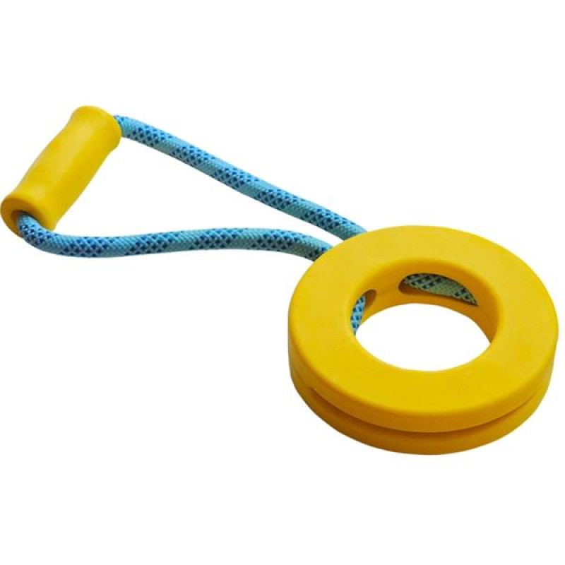 Hračka plovoucí TPR kruh s provazem 31,5cm žlutá Nobby