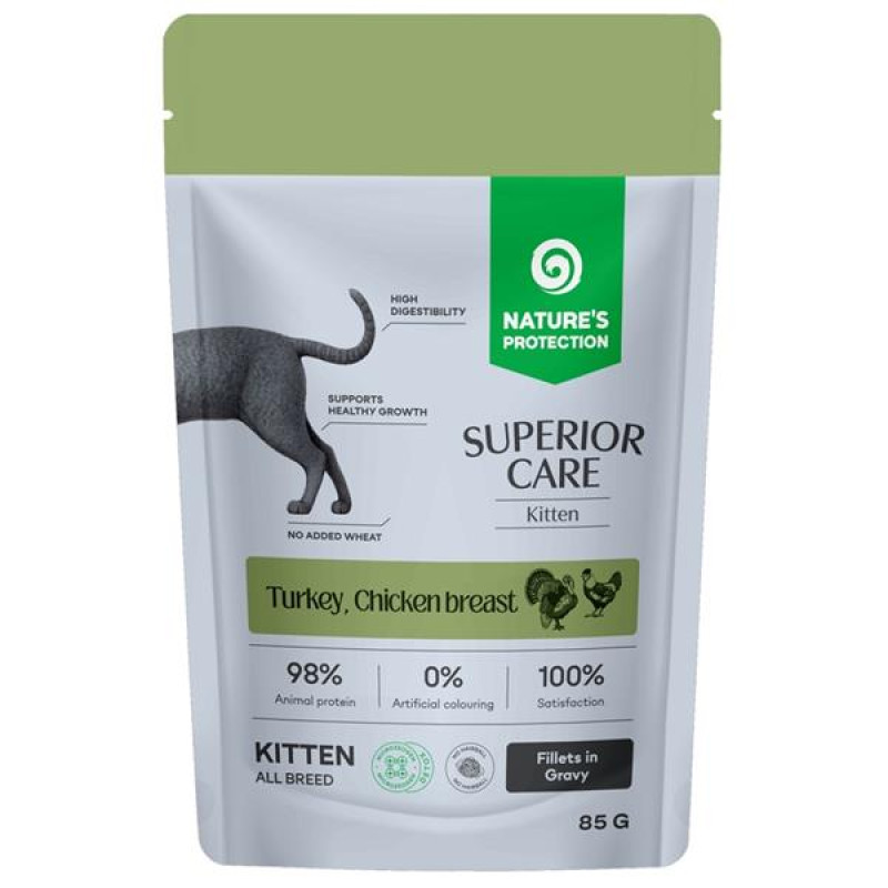 Nature's Protection Superior Care Cat kaps. Kitten Turkey/Chicken 85 g 