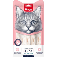 Wanpy Cat Creamy Lickable Treats-Tuna & Shrimp 5x14 g