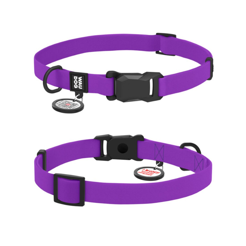 WAUDOG obojek voděodolný Collartex Magnet fialový QR (26-35cm/1,5cm)