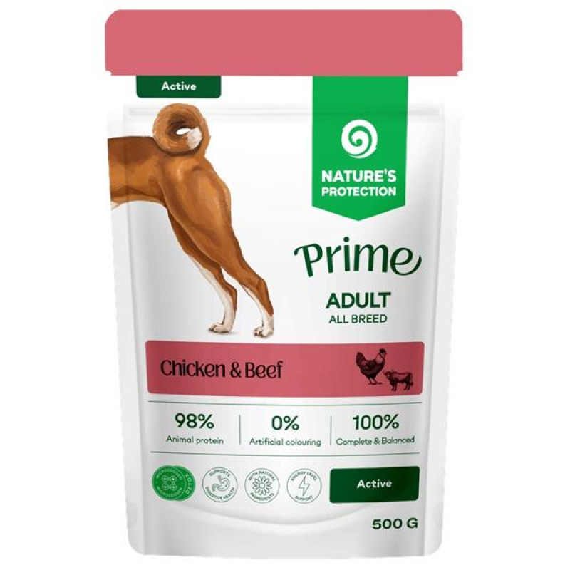 Nature's Protection Prime Dog kaps. Active Chicken/Beef 500 g