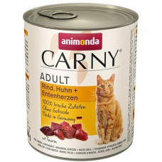 Animonda Carny cat  konz. - hovězí, kuře, kachní srdce 800 g