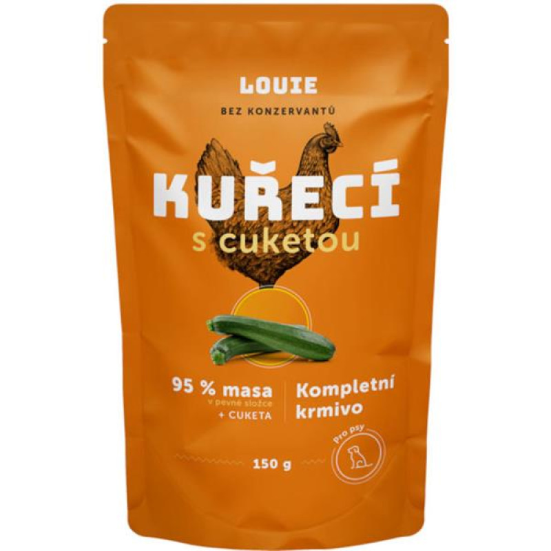 Louie kaps.pro psy kuřecí s cuketou 150g 