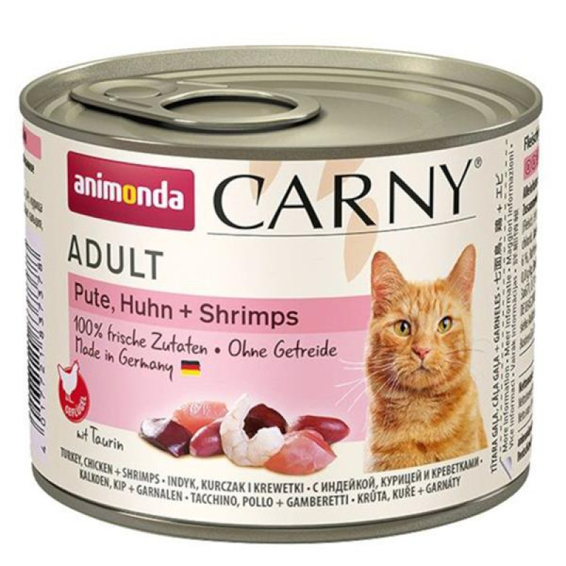 Animonda Carny cat  konz. - krůta, kuře + ráčci 200 g