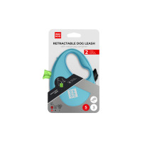 WAUDOG vodítko samonavíjecí se zásobníkem na sáčky Modré 12kg/3m/S