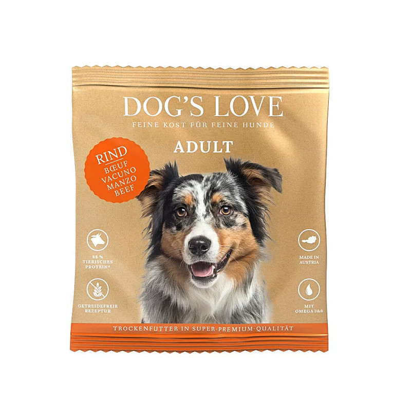 Dog's Love vzorek granulí Hovězí Adult 80g 