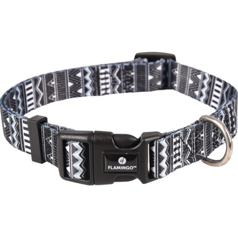 Obojek nylon Sadie černobílý M 2x40-55cm Flamingo