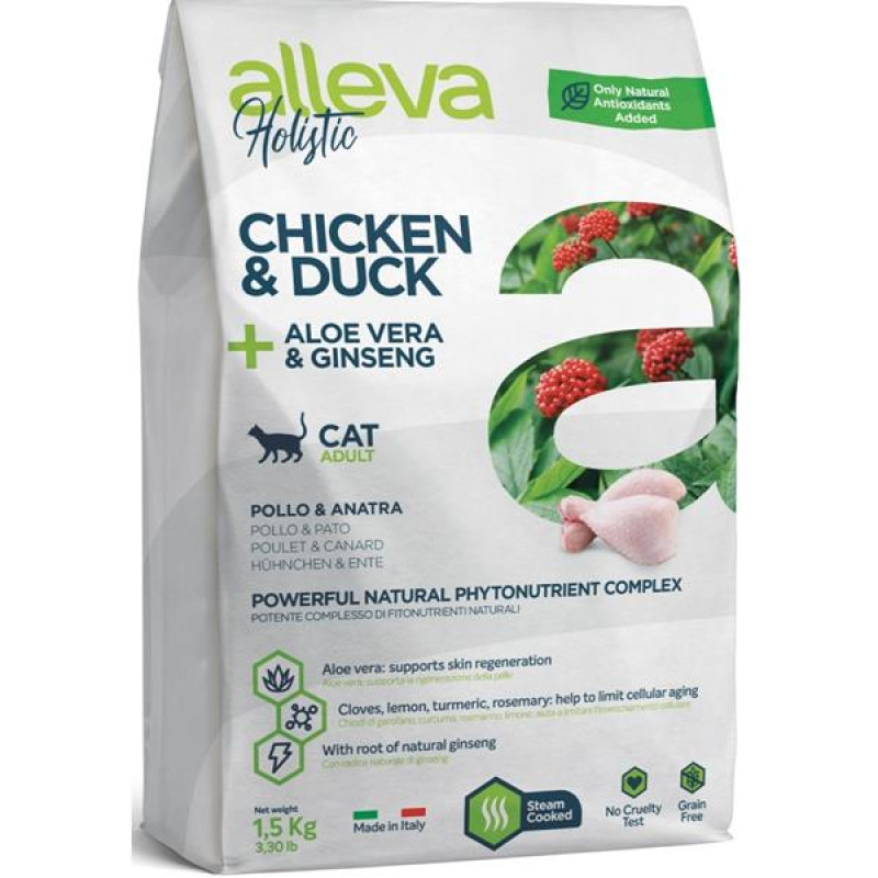 ALLEVA HOLISTIC Cat Dry Adult Chicken&Duck 1,5kg