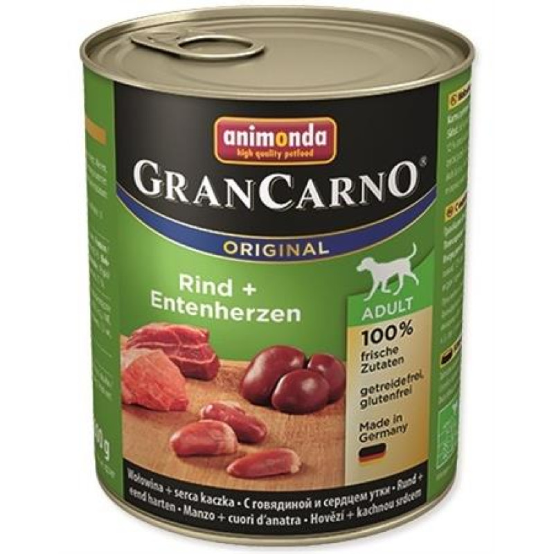 Animonda GranCarno dog konz.- hovězí, kachní srdce 800 g