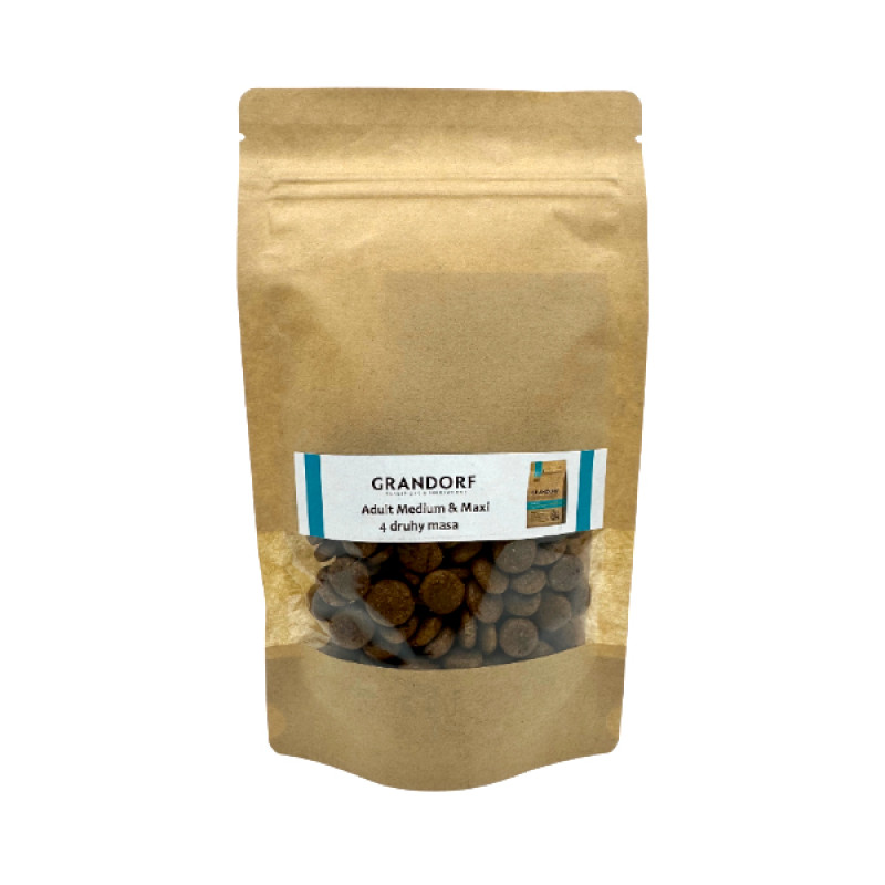 Grandorf vzorek granulí pro psy Adult Medium & Maxi - 4 druhy masa 75g
