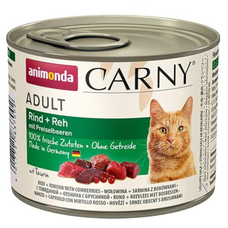 Animonda Carny cat  konz. - hovězí, srnčí, brusinky 200 g