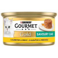 Gourmet Gold cat konz.-Savoury Cake kuře,mrkev 85 g
