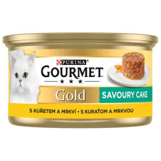Gourmet Gold cat konz.-Savoury Cake kuře,mrkev 85 g