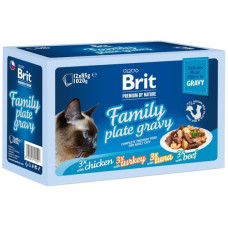 Brit Premium by Nature Cat Delicate Fillets in Gravy Family Plate 1020 g (12x85 g)