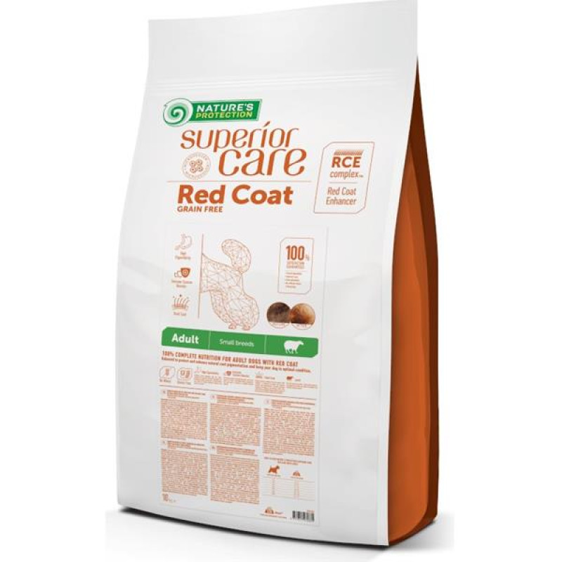 Nature's Protection Superior Care Dog Dry Red Coat Adult Mini Breed Grain Free Lamb 10 kg