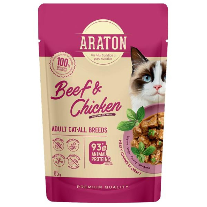 Araton Cat kaps. Adult Beef/Chicken 85 g