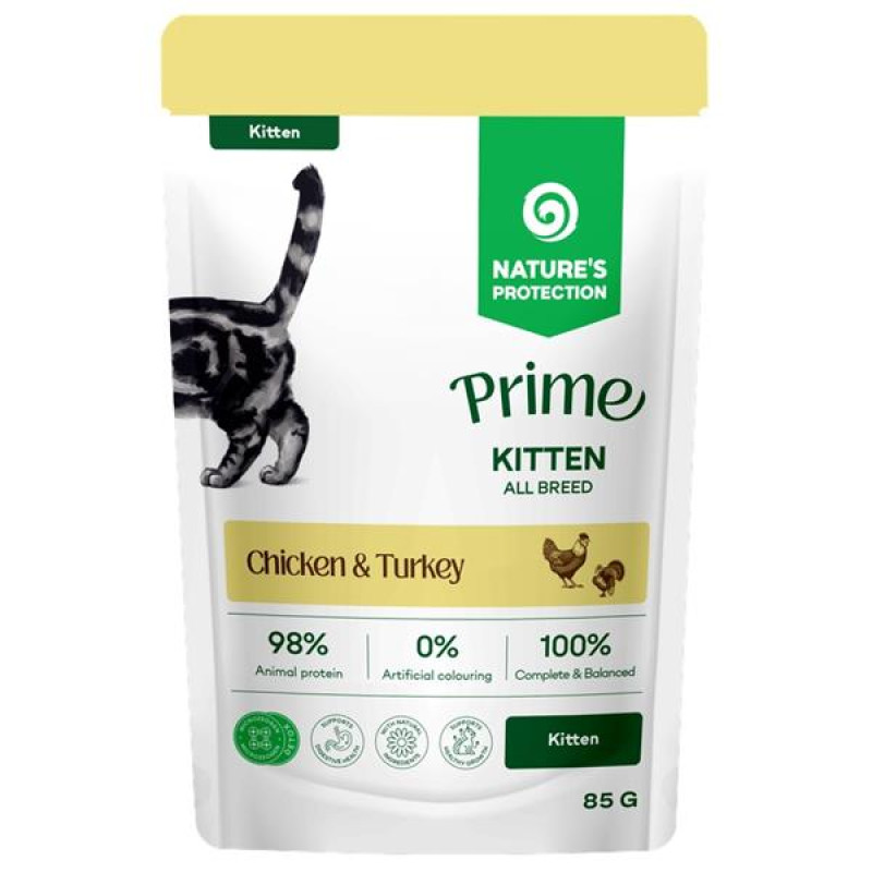 Nature's Protection Prime Cat kaps. Kitten Chicken/Turkey 85 g
