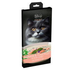 Mavsy Cat Creamy Superfood lízací pyré Filet z tuňáka s lososem, šantou a vojtěškou 5x15g
