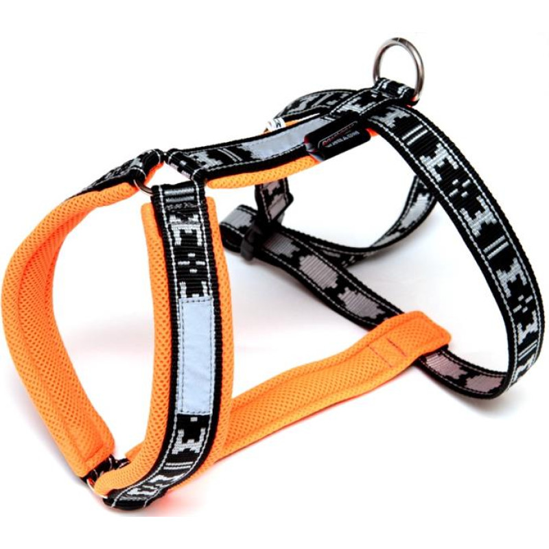 Postroj nylon Run - oranžová ManMat vel.L - krk 49-52 cm