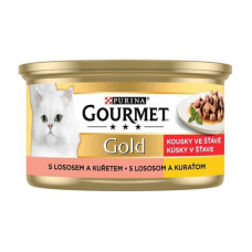 Gourmet Gold cat konz.-kousky losos a kuře 85 g