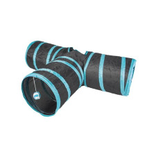 Tunel pro kočky Play T-bone 80x25cm modrý/černý Duvo+