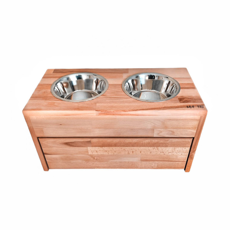 MA-NU Dřevěný stojan s miskami Drawer XL