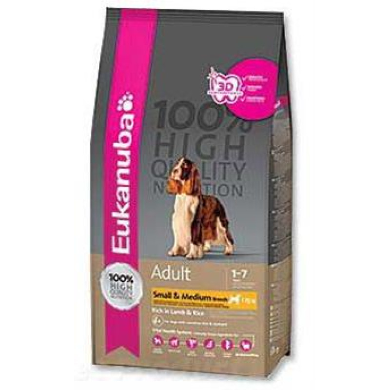 Eukanuba Adult Small&Medium Breed Lamb+Rice 12 kg